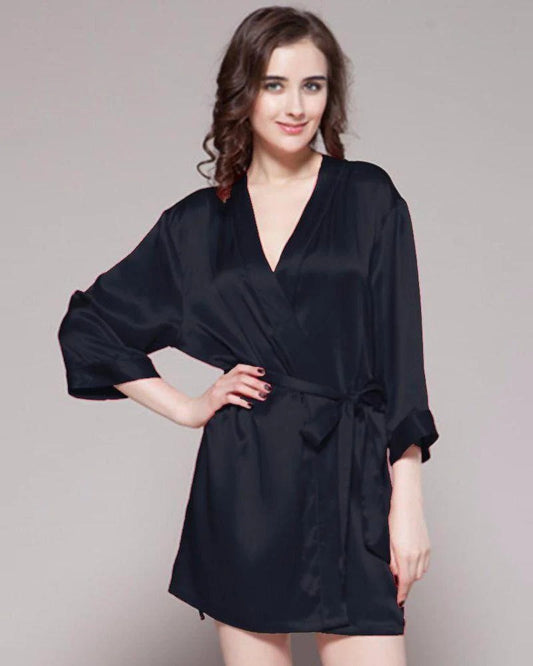 Polyester Satin Gown - Black - 100% GWN